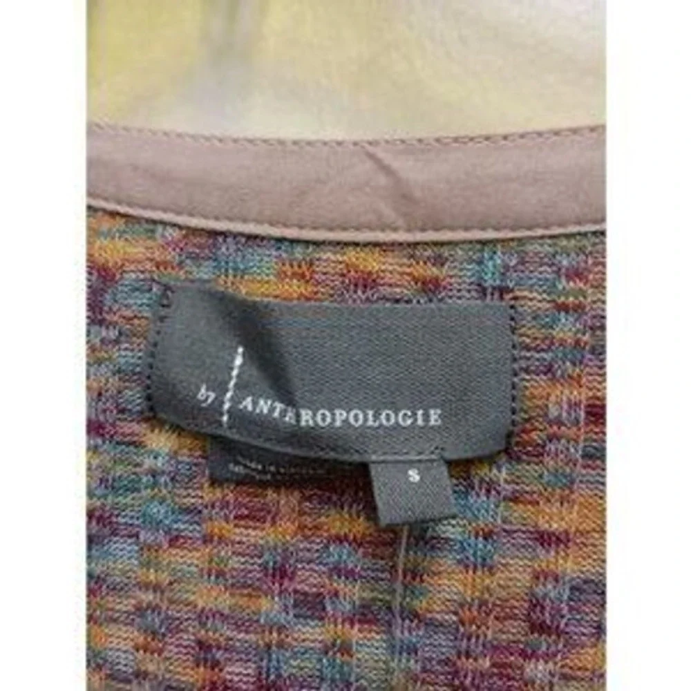 Anthropologie Henley Top Womens Small BOHO Puff Sleeve Ribbed‎ Casual NWT